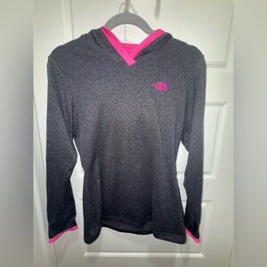 North Face. Reactor Hoodie. Heather Gray/Neon Pink. Size Small.